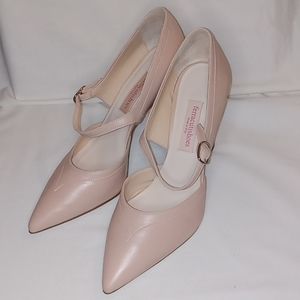 Ferracuti shoes 3.7 inch Nude Nappa leather pump with single strap & buckle